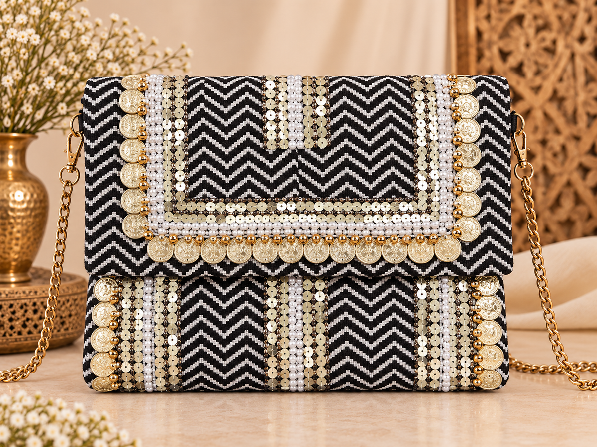 Black & Gold Chevron