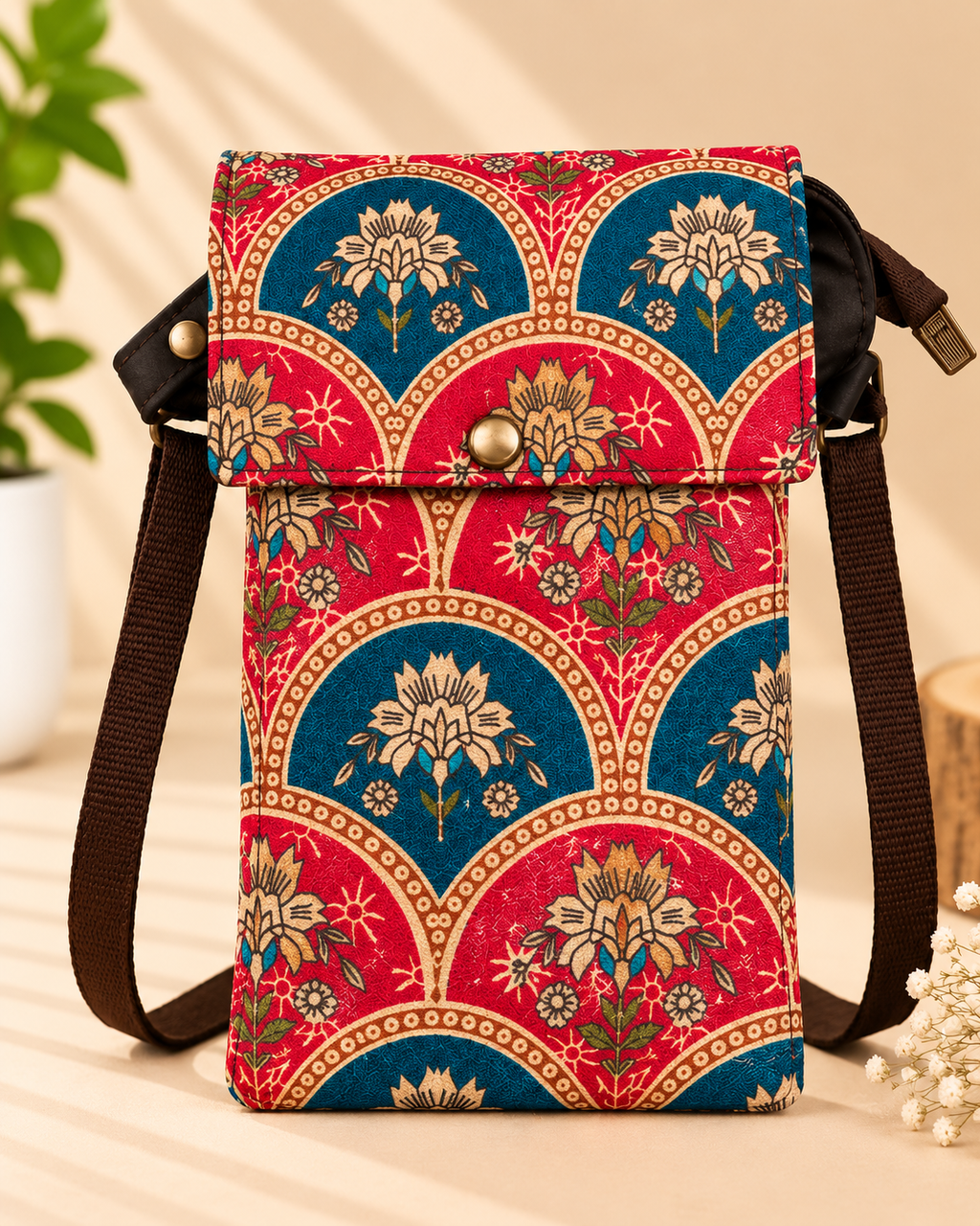 Red Teal Floral